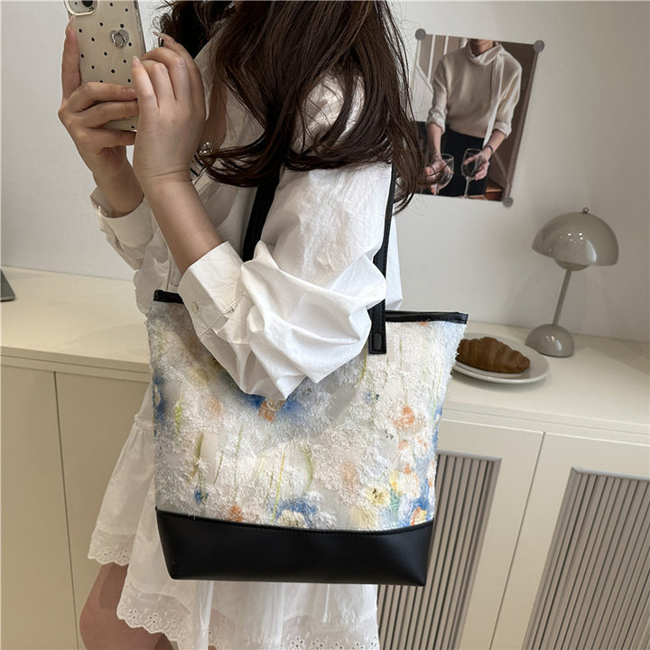 Artistic Floral Embroidered Tote Bag Stornfield