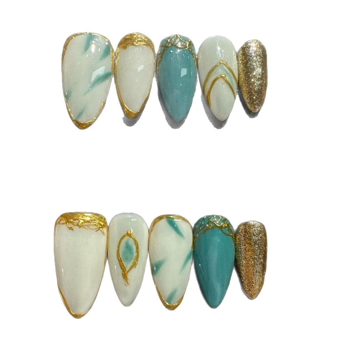 Handmade Decorative Press-On Nail Art Set  1791773546