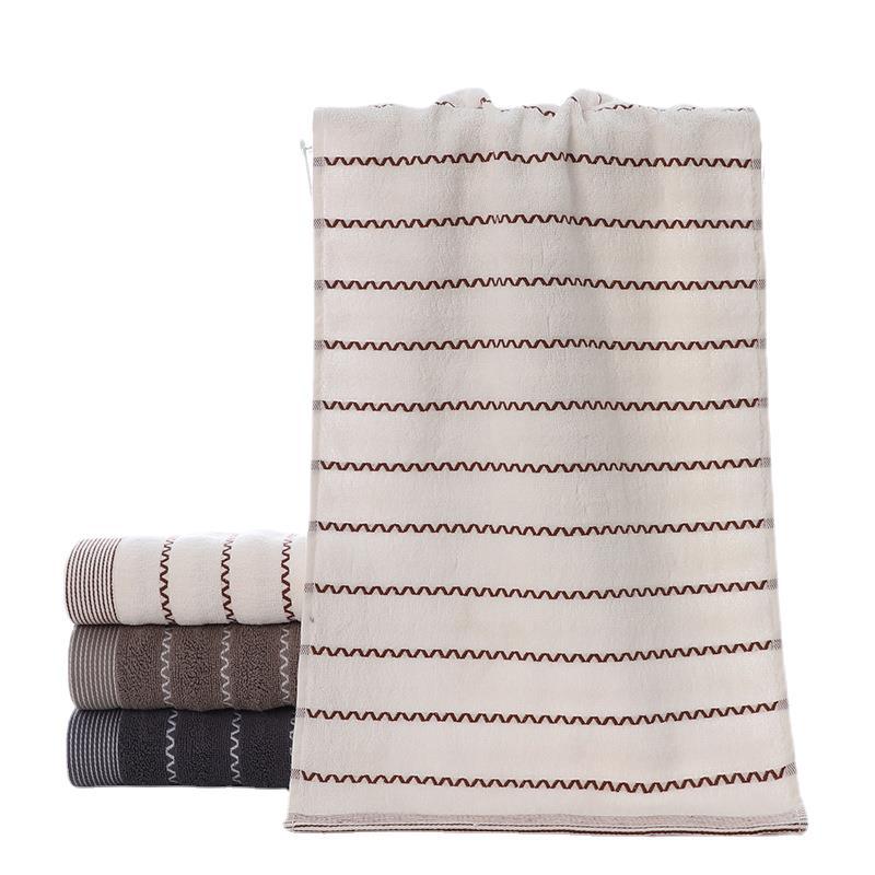 Ladies terry bath towel with modern stripes Stornfield