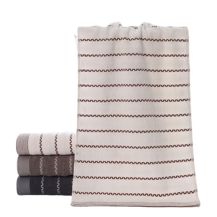 Ladies terry bath towel with modern stripes Stornfield