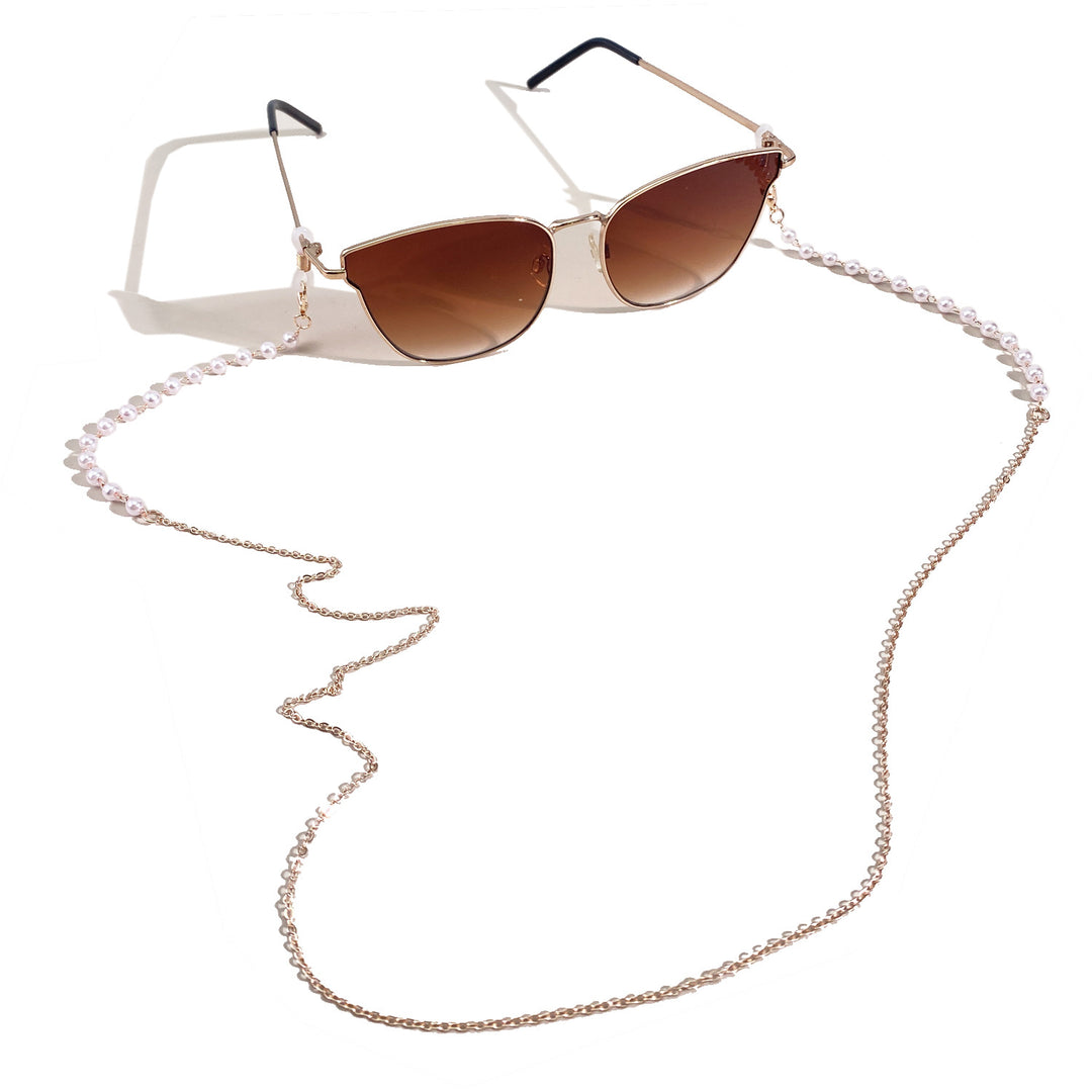 Pearl-Embellished Eyewear Retainer Chain Stornfield