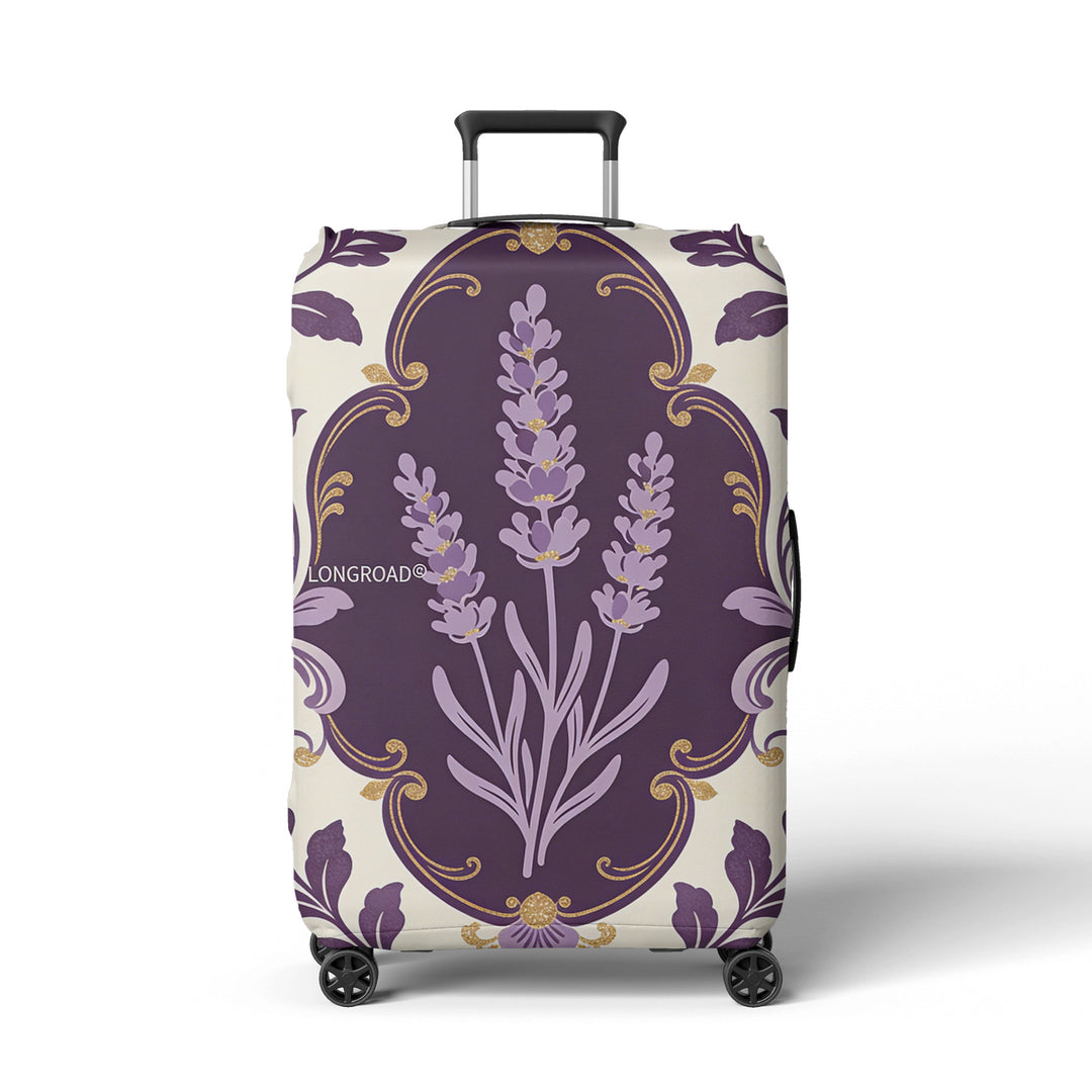 Women’s suitcase cover with floral lavender pattern Stornfield