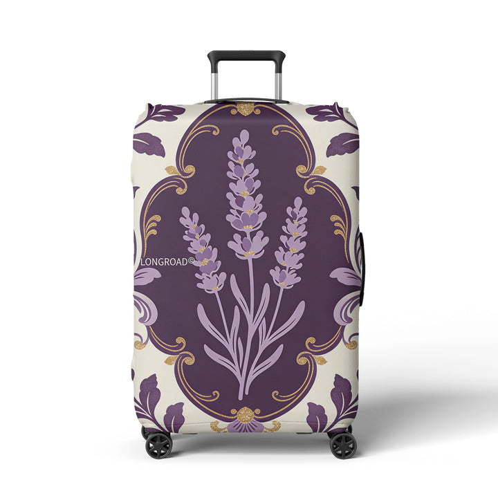 Women’s suitcase cover with floral lavender pattern Stornfield