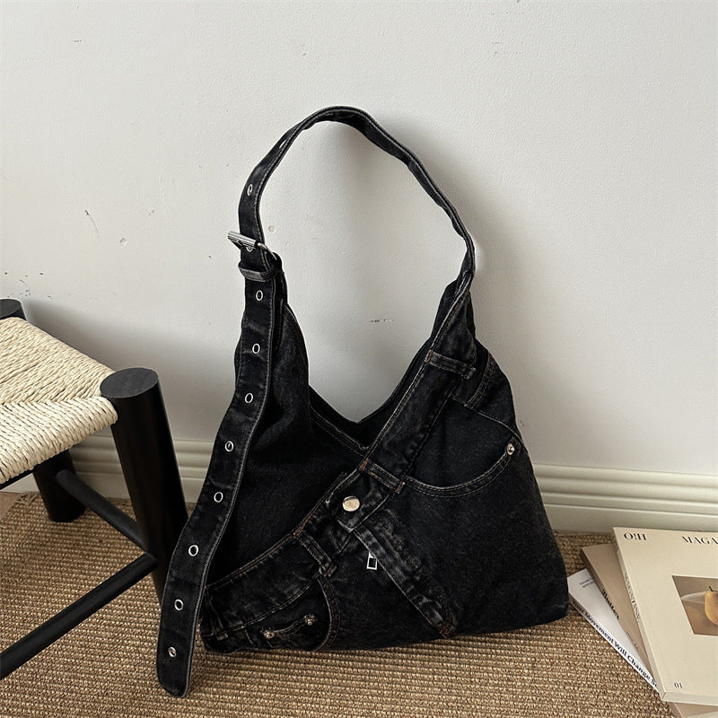 Stylish Denim Slouchy Tote Bag