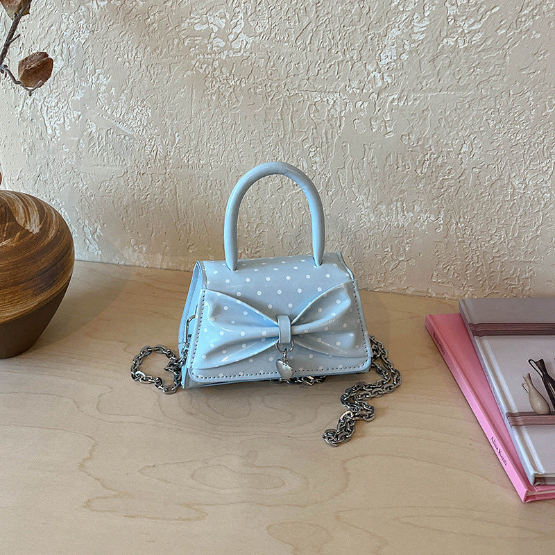 Polka Dot Bow-Detail Handbag