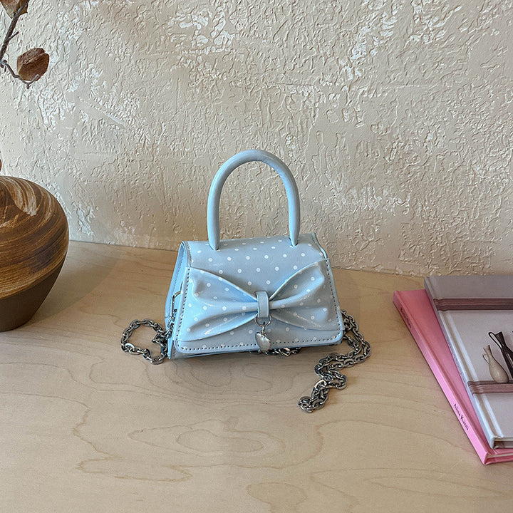 Polka Dot Bow-Detail Handbag