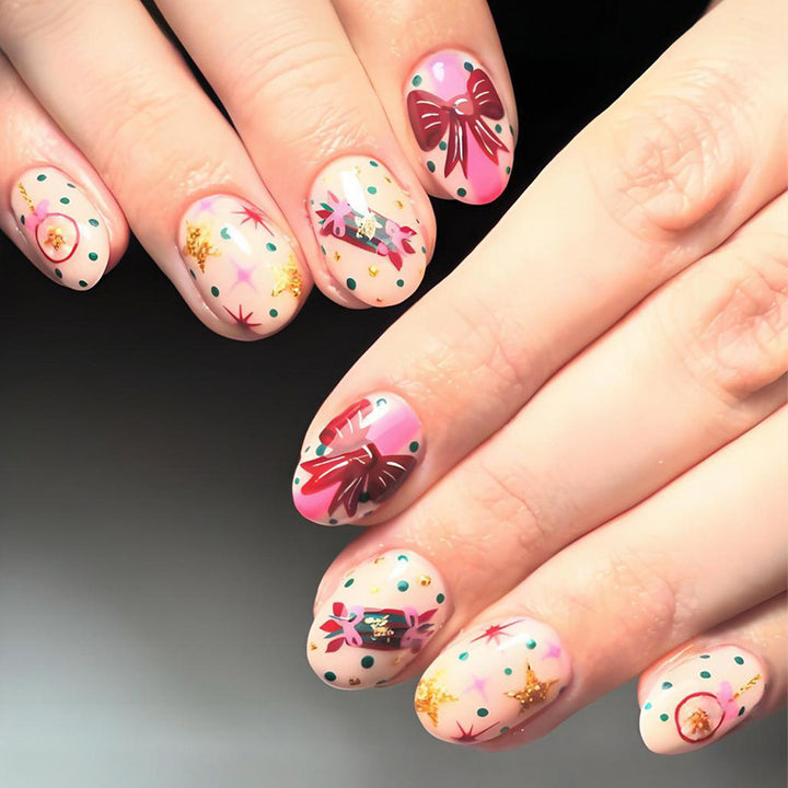 Artificial nail set with festive snowmen and Christmas motifs Stornfield