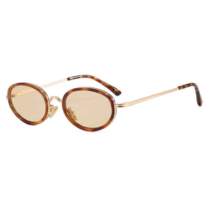 Ladies elegant round sunglasses with stylish metal frame Stornfield