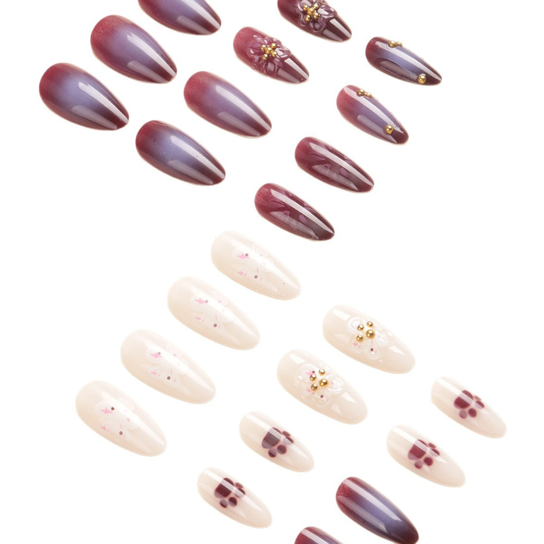 Floral Embellished Stiletto Nail Art Stornfield