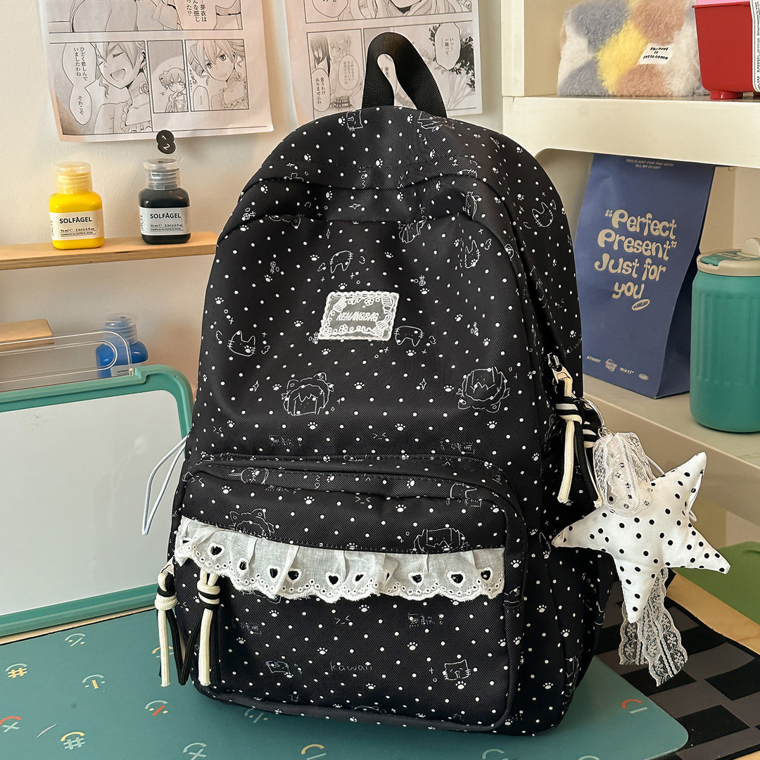 Whimsical Character Print School Backpack Stornfield