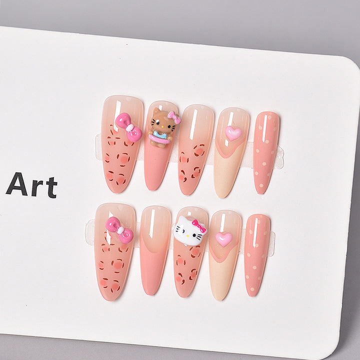 Glamorous Heart-Themed Press-On Nail Set Stornfield