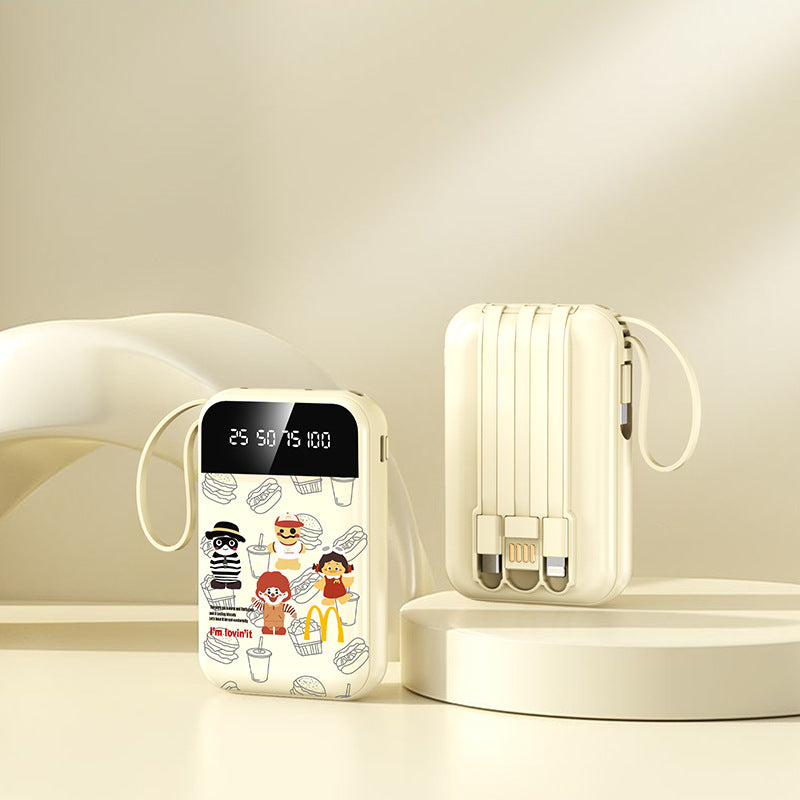 Portable power bank with LED display and integrated cable by Stornfield