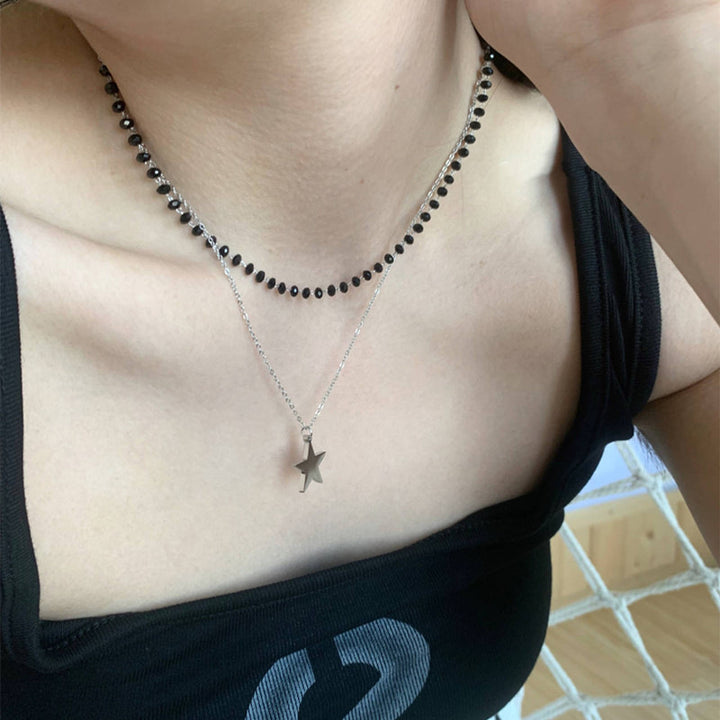 Layered Beaded Cross Necklace Stornfield