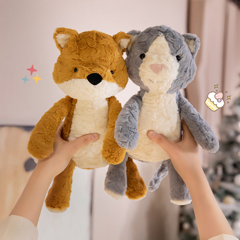 Plush Sitting Long-Limbed Cat Cuddle Companion Stornfield