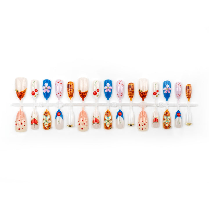 Decorative Press-On Nail Art Set with Artistic Designs Stornfield