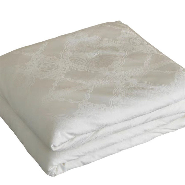 Luxurious jacquard duvet cover set made of fine satin with floral medallion pattern