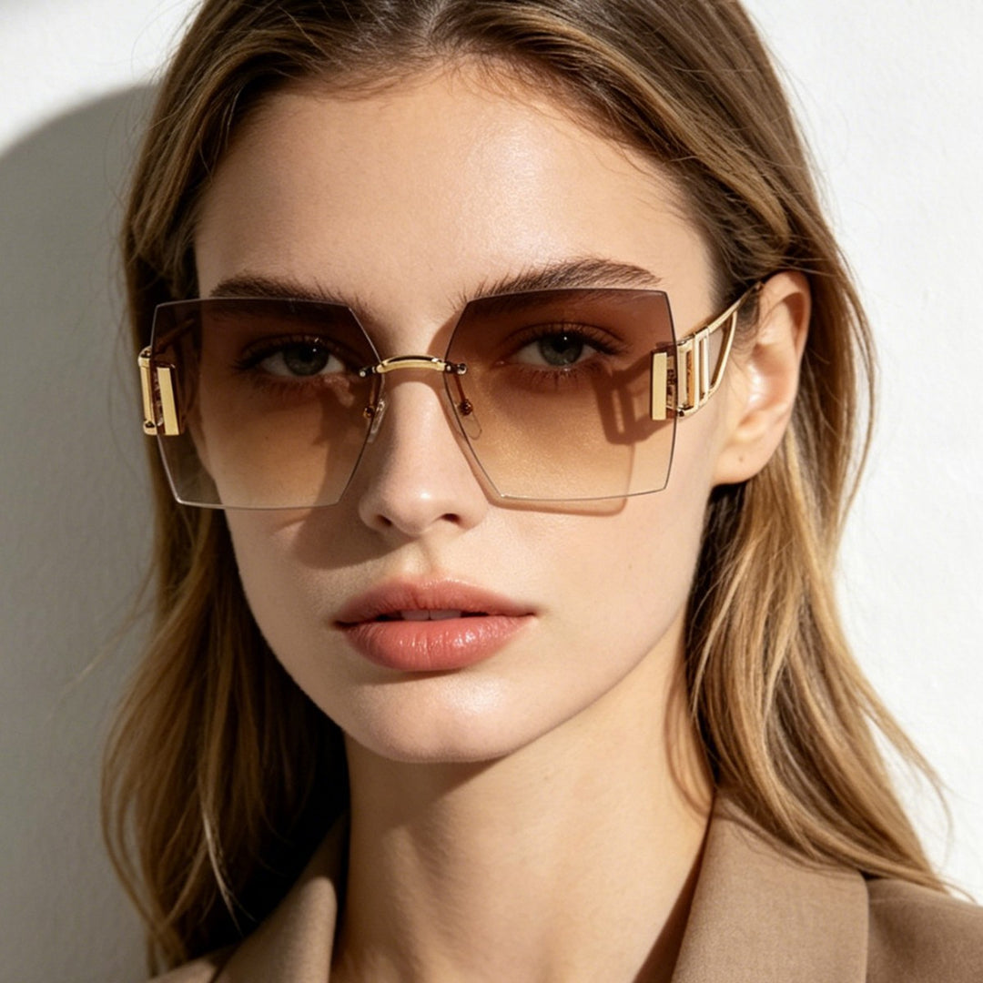 Women's square sunglasses with luxurious metal frame Stornfield