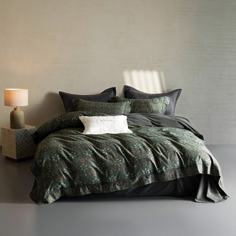 Reversible Paisley-Medallion Cotton Sateen Duvet Cover Set