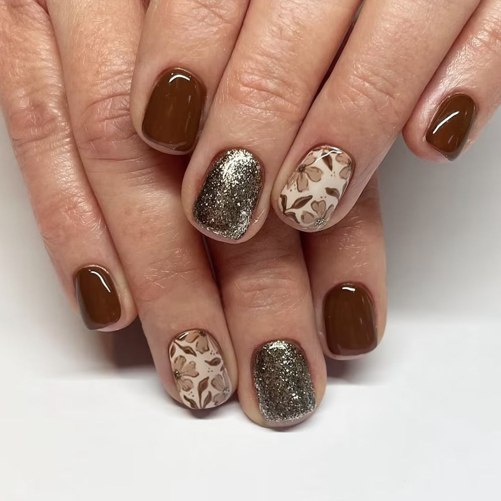 Artistic Floral-Inspired Press-On Nail Set Stornfield