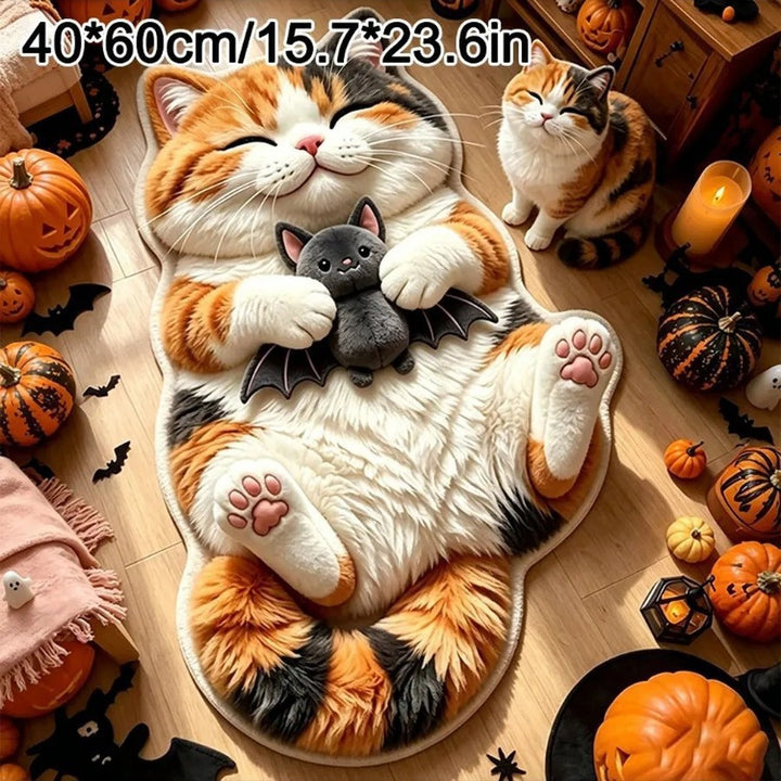 Cute Cat-Themed Plush Bath Mat