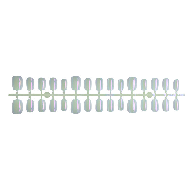 Stylish Press-On Nail Art Set with Iridescent Finish