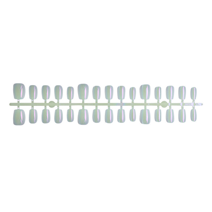 Stylish Press-On Nail Art Set with Iridescent Finish