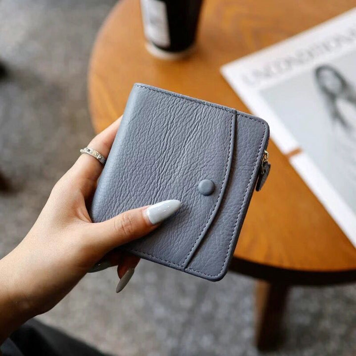 Textured Leather Zippered Coin Wallet Stornfield