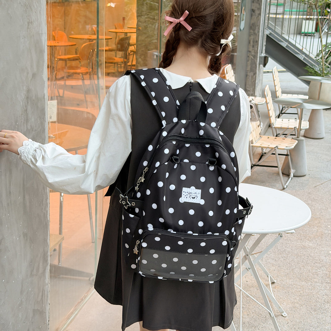 Polka Dot Patterned School Backpack Stornfield