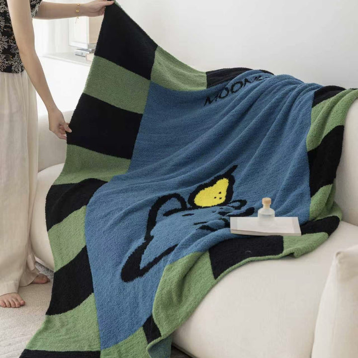 Cartoon-Themed Plush Throw Blanket