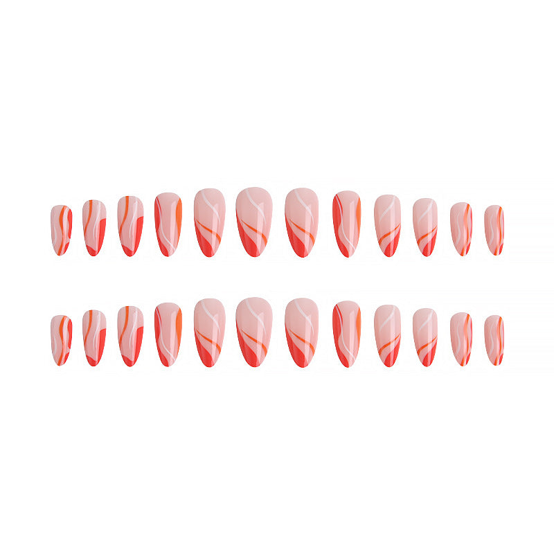 Artful nail tips with curved lines Stornfield