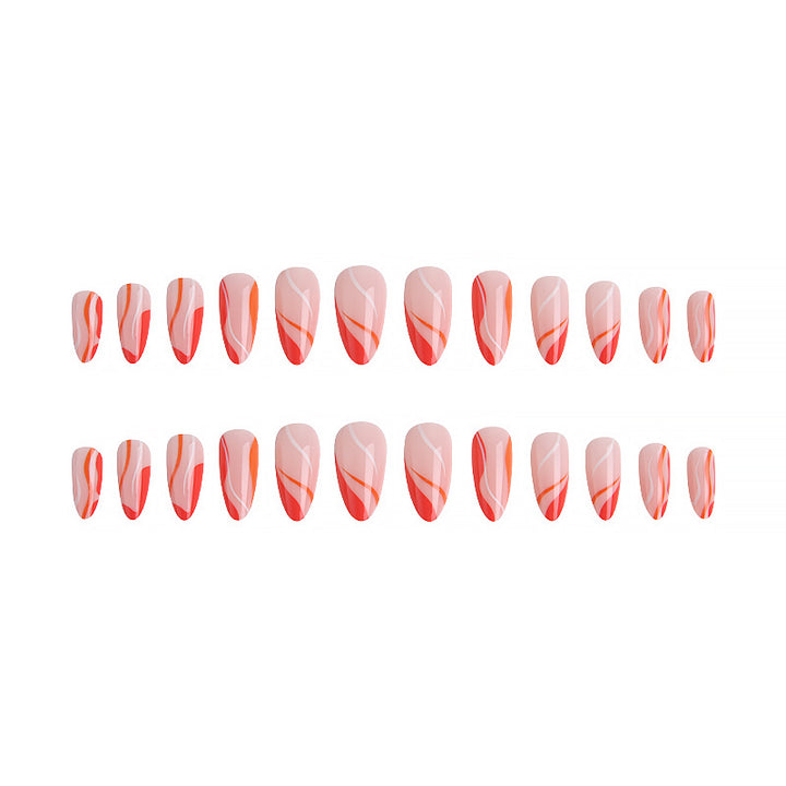 Artful nail tips with curved lines Stornfield