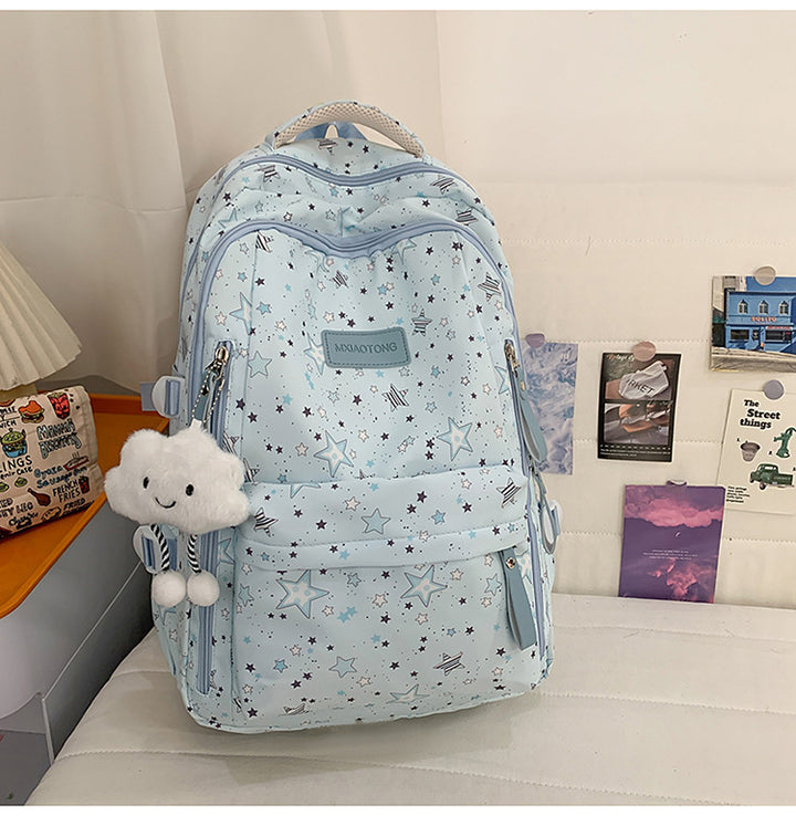 Stylish Star-Printed School Backpack Stornfield