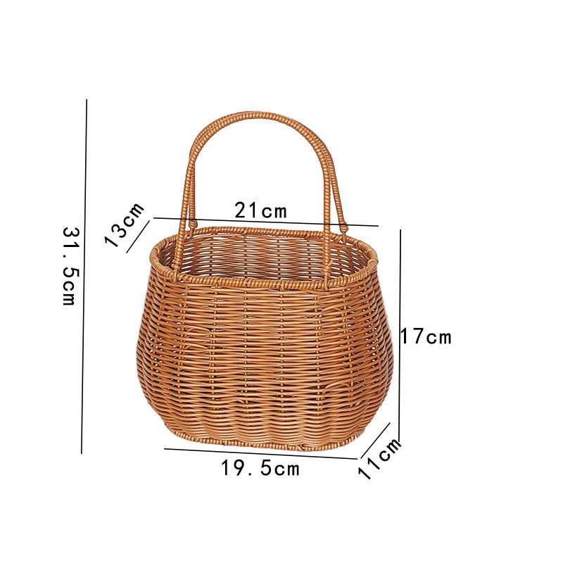 Handcrafted Wicker Storage Basket with Handle Stornfield