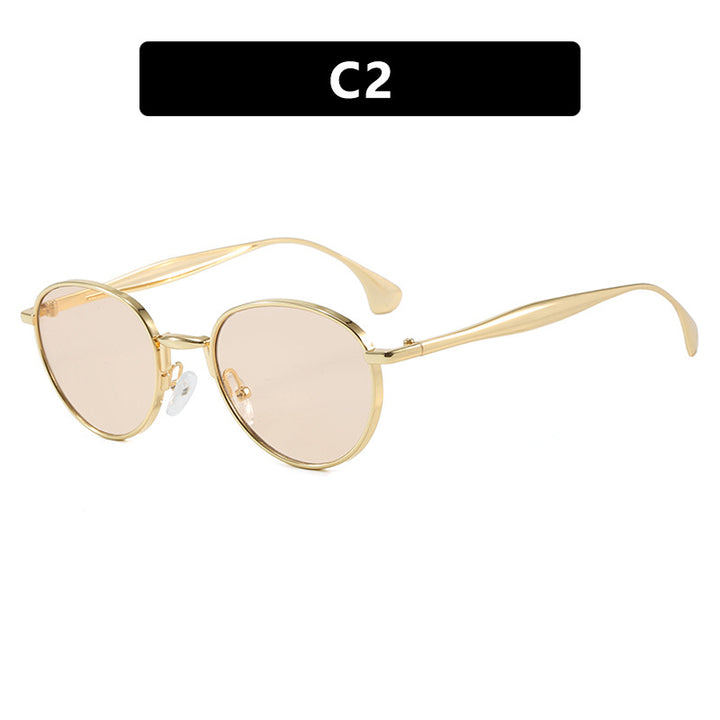 Women's round sunglasses with elegant metal frame and UV protection Stornfield