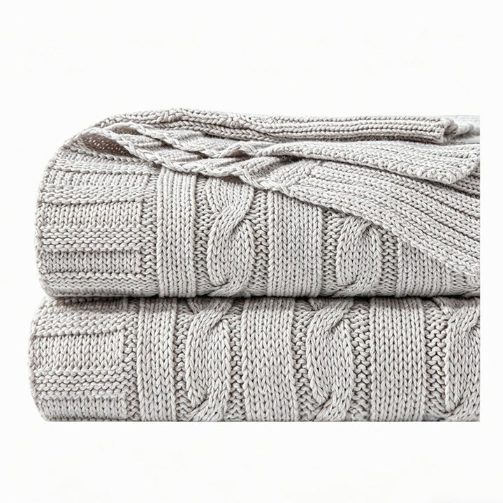 Cozy Cable Knit Throw Blanket