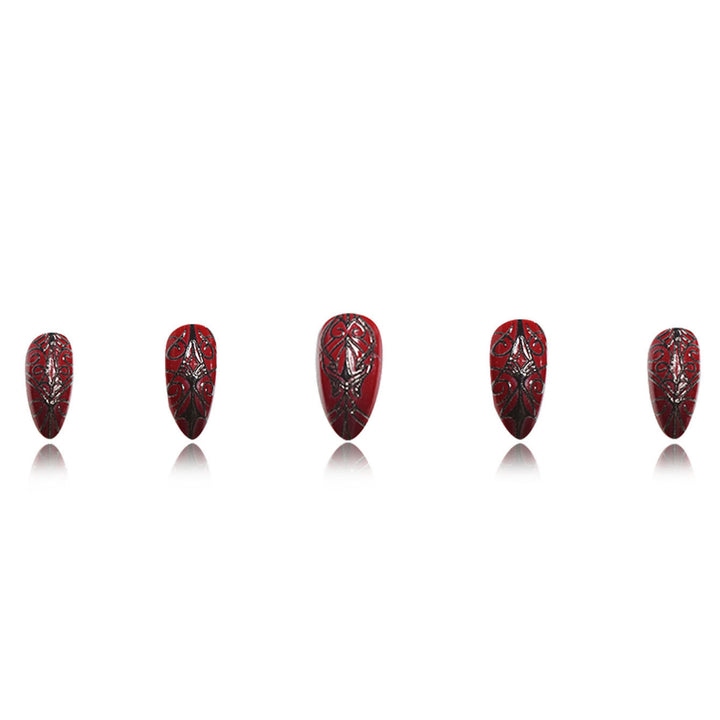 Gothic-Inspired Stiletto Press-On Nail Extensions Stornfield