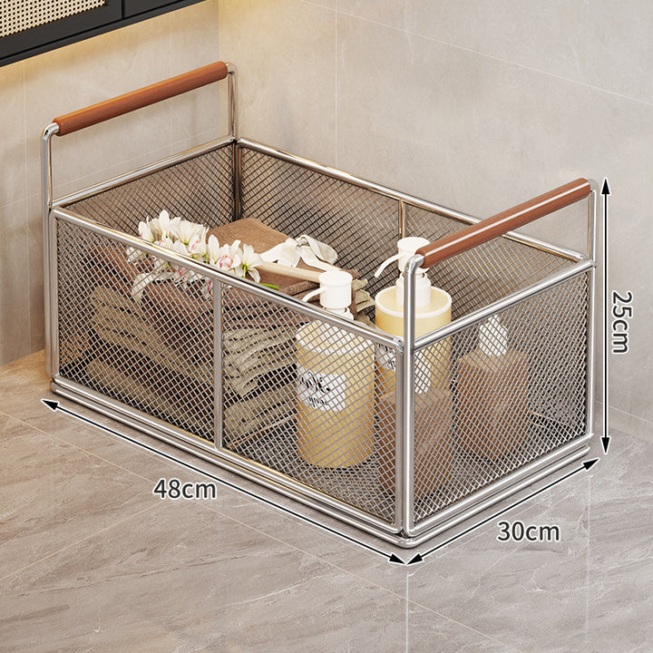 Rolling Ventilated Laundry Storage Cart with Handles