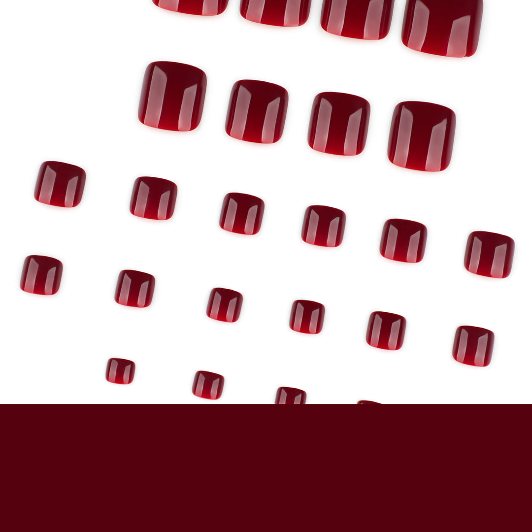 Elegant toenail art in luxurious Bordeaux look Stornfield