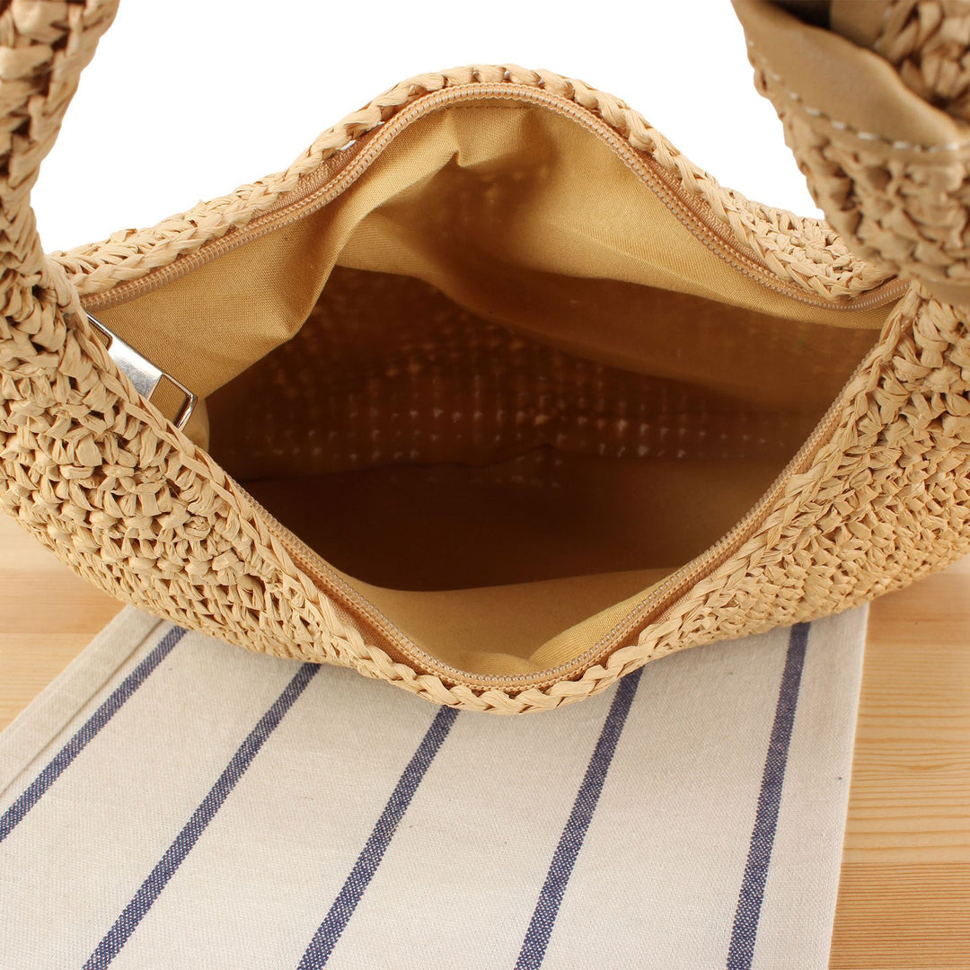 Handmade fashionable shoulder bag made of woven natural material Stornfield