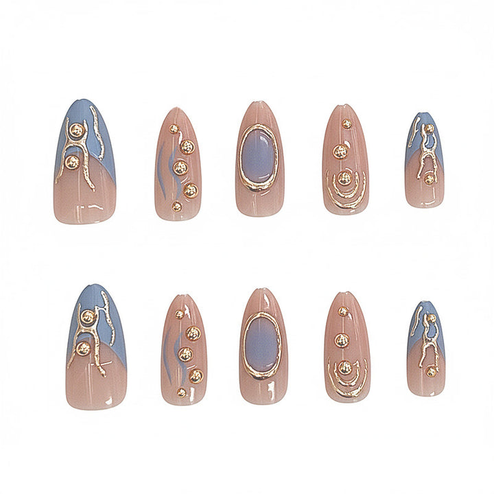 Artistic Metallic Press-On Nail Set Stornfield