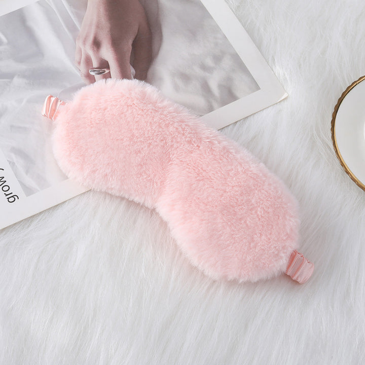 Women's cozy sleep mask made of plush with adjustable elastic band and lightproof inner lining Stornfield