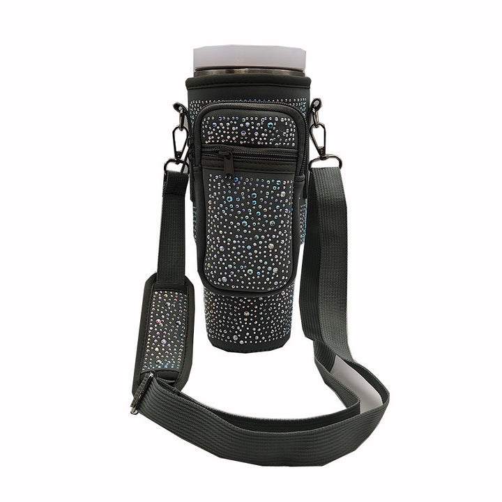 Ladies trendy and sparkling drinking bottle with shoulder bag Stornfield
