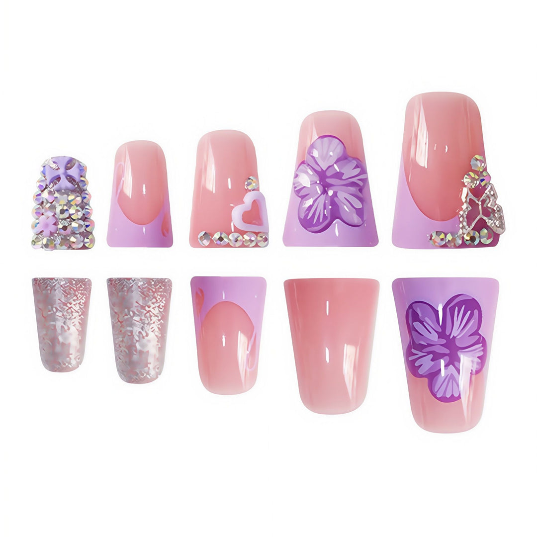 Creative Floral Acrylic Nail Art Stornfield