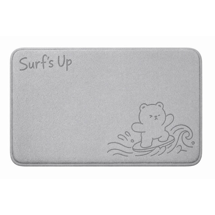 Plush Bath Mat with Cute Bear Design