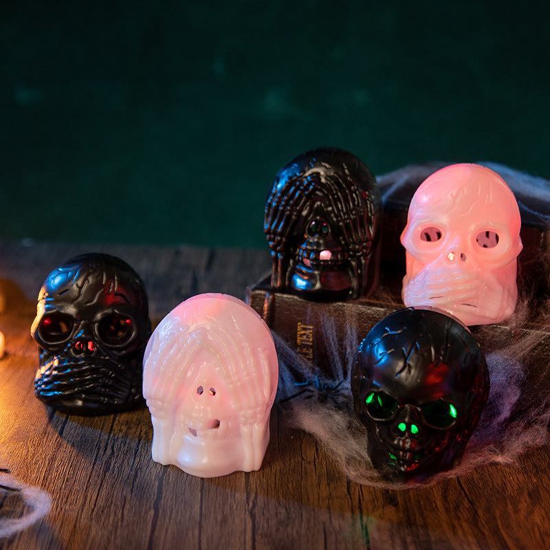 Glow-In-The-Dark Skull Candle Holders
