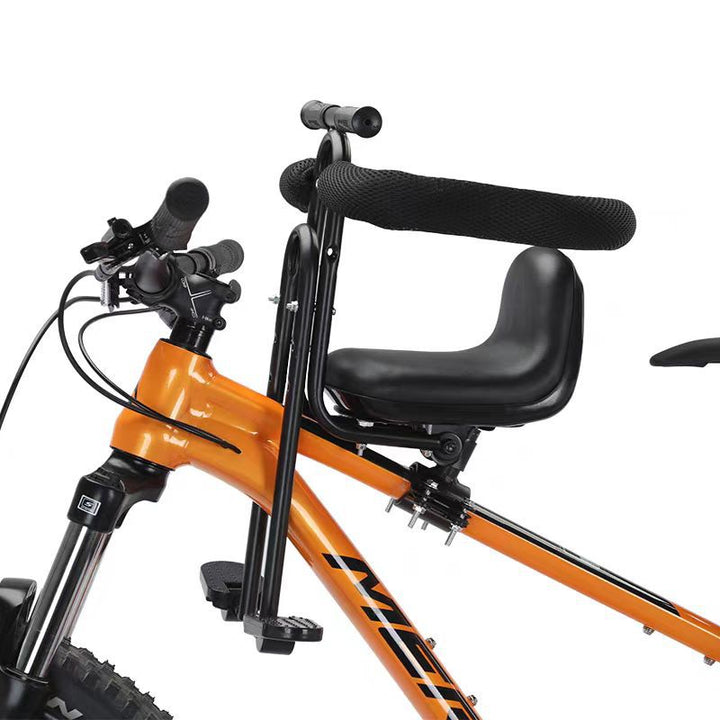 front-mounted child bike seat with adjustable footrests padded safety rails Stornfield