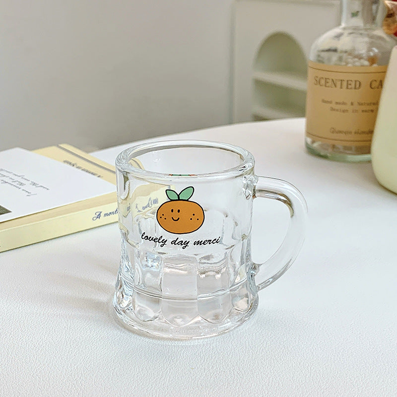 Ceramic mugs set with cheerful orange design Stornfield
