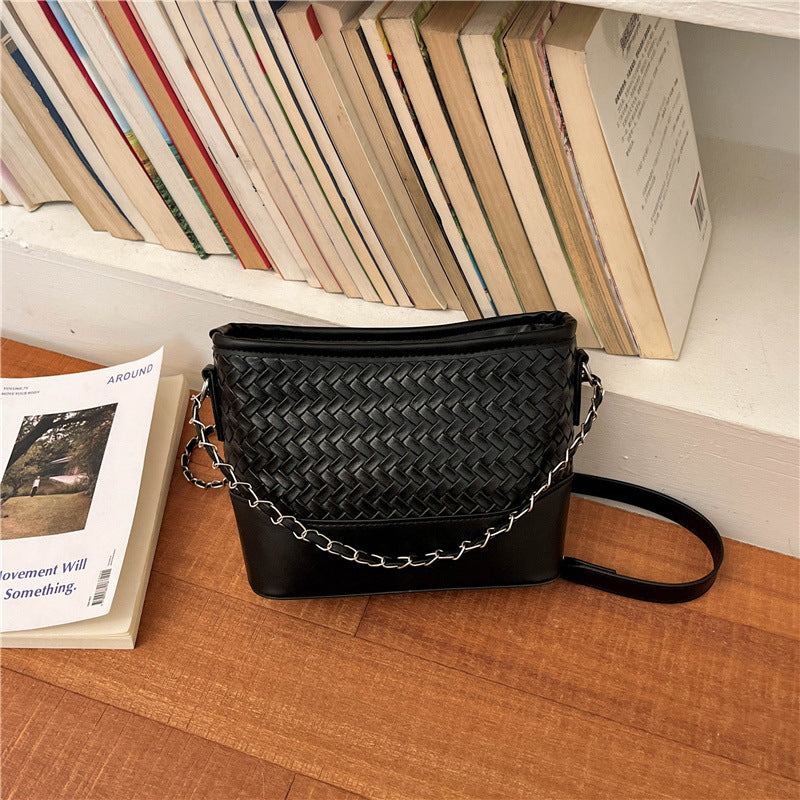 Woven Leather Crossbody Bag