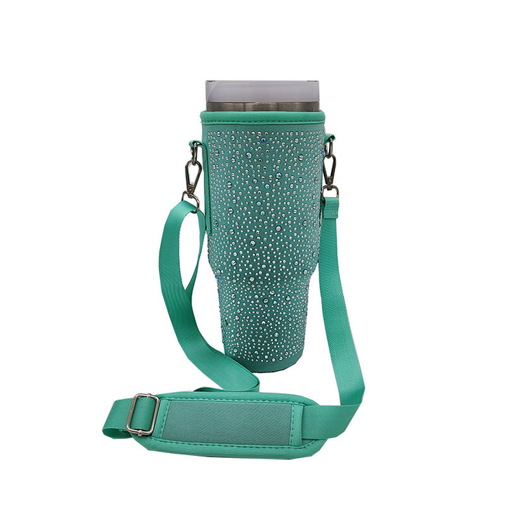 Ladies coffee cup cover with glitter stones Stornfield