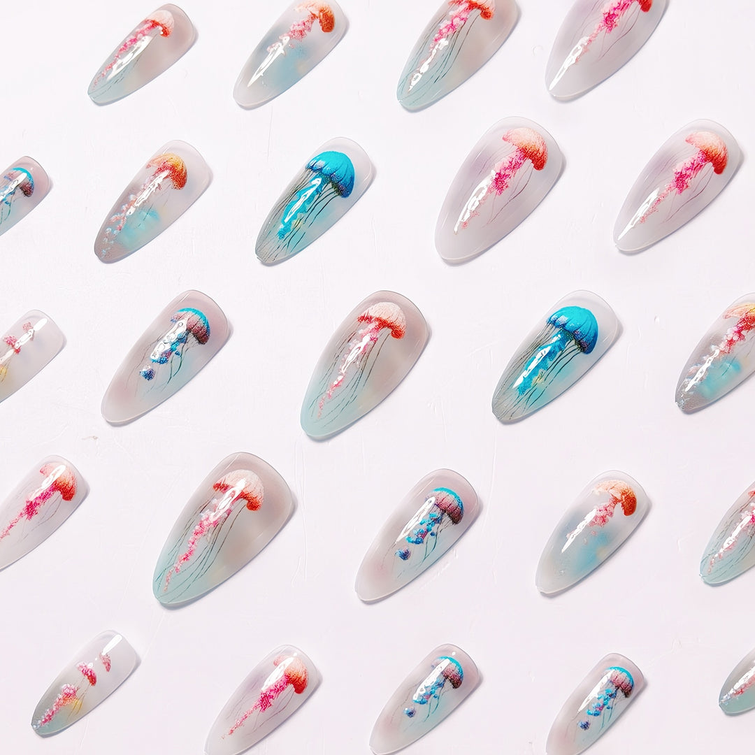 Artistic Jellyfish Design Nail Art Stornfield